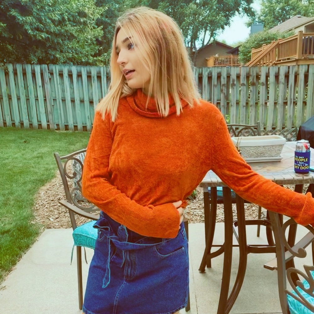 Orange Turtle neck Sweater